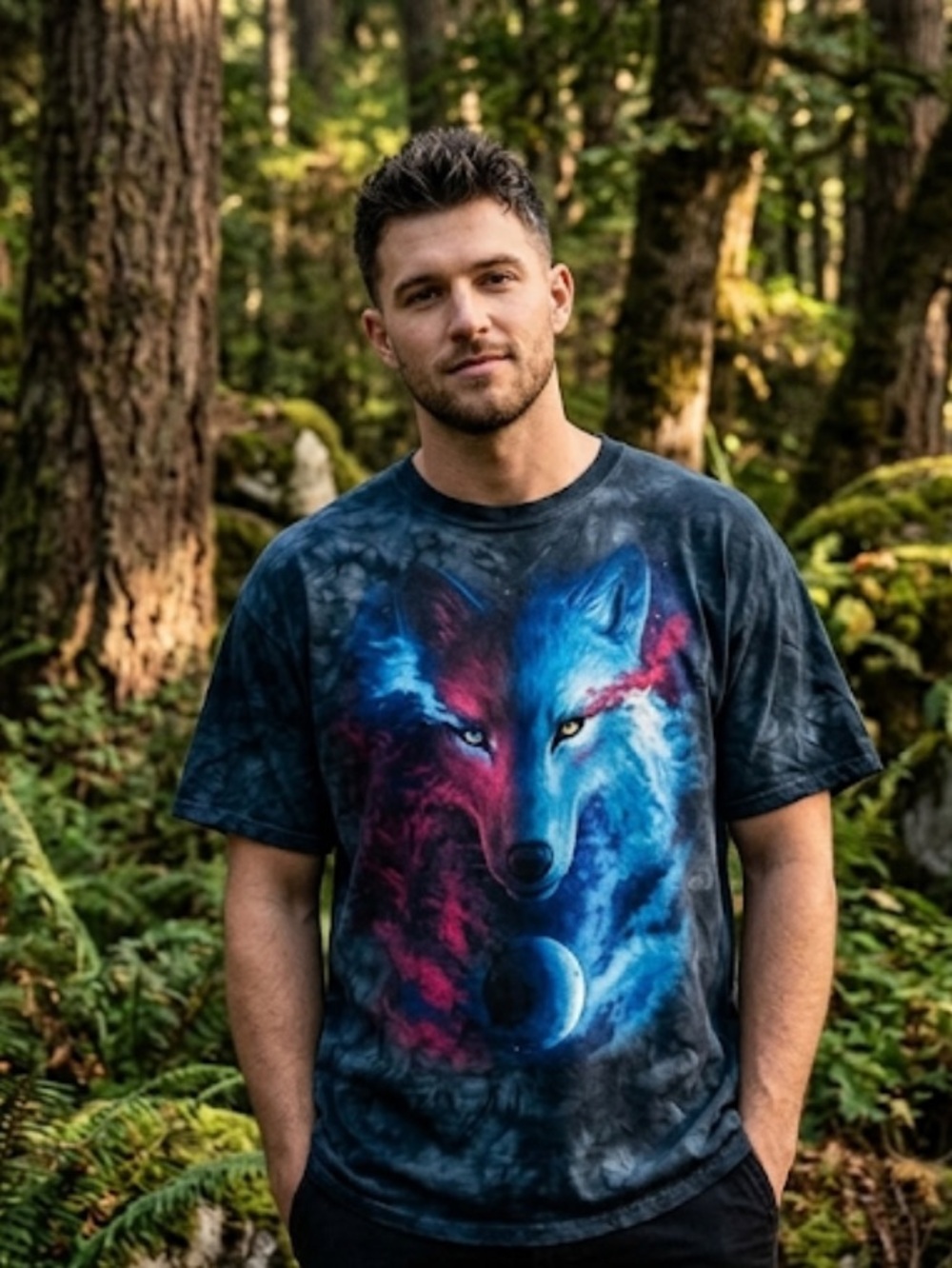 The Mountain Cosmic Wolf Graphic Shirt Men’s size 3XL